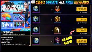 CLAIM ALL AFTER OB42 UPDATE FREE REWARDS | FREE FIRE FREE MAILBOX REWARDS | OB42 UPDATE FREE FIRE