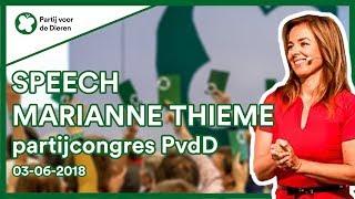 Speech Marianne Thieme partijcongres PvdD - 3 juni 2018