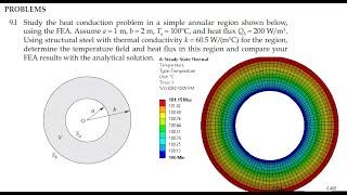 ANSYS Mechanical Tutorial - Steady-State Thermal -Study the heat conduction in a simple annular