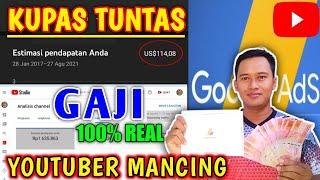 GAJI PERTAMA YOUTUBER PEMULA REAL 2021 - Gaji Youtuber Mancing