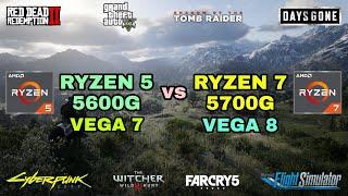 Ryzen 5 5600G (Vega 7) vs Ryzen 7 5700G (Vega 8) Gaming Test ! 2021
