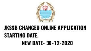 JKSSB Changed online application starting Date II JKSSB 1700 POSTS