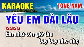 Karaoke Yêu Em Dài Lâu Tone Nam Nhạc Sống Phối Mới | Nguyễn Linh