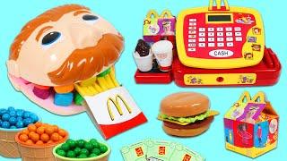 Mr. Play Doh Head McDonalds Happy Meal Road Trip & Kids Learning Colors Toy Super Video!