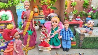 Barbie Doll All Day Routine In Indian Village/Radha Ki Kahani Part -212/Barbie Doll Bedtime Story||