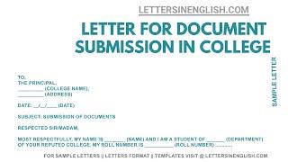 Letter for Document Submission – Submission of Documents Letter Format