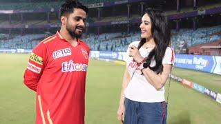 Prabh Simran Singh was giving interview to Preity Zinta after a match, when he got 103 runs...