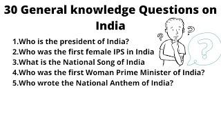 30 Easy General Knowledge Questions and Answers on India 2021 I India GK Question IEasy GK Questions