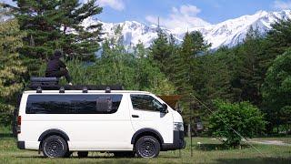 【車中泊キャンプの旅】標高1000mで雪山眺望キャンプ。BougeRVポータブル車載冷蔵庫9L