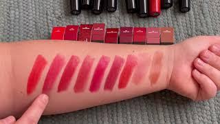 MAC COSMETICS LUSTREGLASS SHEER-SHINE LIPSTICK HAND SWATCHES