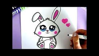 HOW TO DRAW A CUTE BUNNY RABBIT - HAPPY DRAWINGS