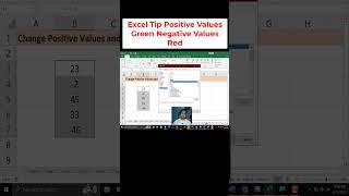 Excel - Positive Values Green Negative Values Red #shorts #youtubeshorts #ytshorts