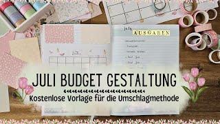 Juli Budget Gestaltung  Life Update   Geld Sparen mit der Umschlagmethode