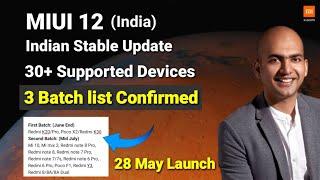 Miui 12 India stable Update supported devices list confirmed | 3 batches list | Miui 12 release date