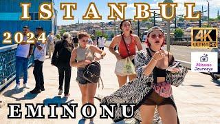 ISTANBUL 4K WALKING TOUR | EMINONU, GALATA BRIDGE, SEA FOODS RESTAURANTS | JUNE 2024 | UHD 60FPS
