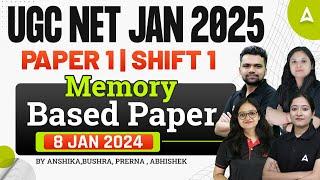 UGC NET Paper 1 Exam Analysis 2025 | UGC NET Memory Based Paper 2025 | ( 8 Jan Shift 1 Analysis )