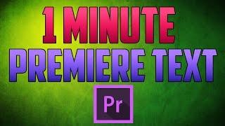 How to Add Text to a Clip / Video in Premiere Pro CC