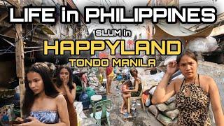 NONSTOP ACTION at THE BIGGEST SLUM in PHILIPPINES | AMAZING WALK at HAPPYLAND TONDO MANILA [4K] 