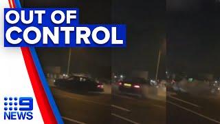 Hoons turn on cameracrew after filming illegal burnouts | 9 News Australia