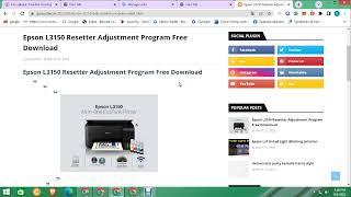 Epson L3150 Resetter Adjustment Program Free Download