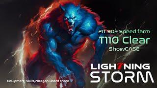 Werewolf Lightning Storm PIT 90+ Speed farm // T110 Clear // Diablo 4 Druid Build