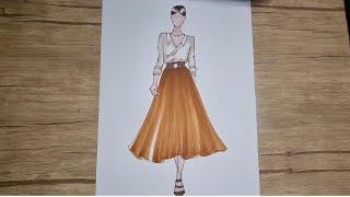 Fashion sketching tutorial | Как нарисовать эскиз одежды поэтапно | Eskiz chizish sirlari