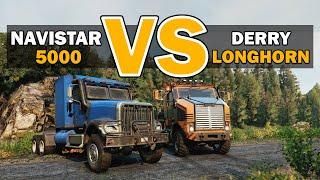 SnowRunner - Navistar 5000 vs Derry Longhorn 4520 - Trucks Comparison Test - 4k Gameplay