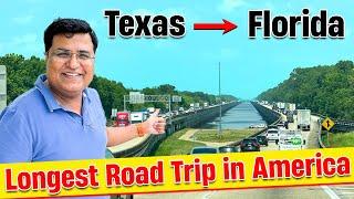 My first long Road Trip in America in my car | Texas to Florida