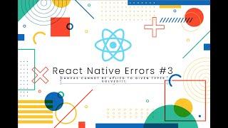 React Native Errors #3 | Canvas Cannot Be Applied To Given Types on Sunmi Inner Printer SOLVED!!!