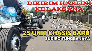 GEGER GEDEN||KONVOI PENGIRIMAN 25 UNIT CHASIS BUS SUDIRO TUNGGA JAYA MB 1526 KE KAROSERI LAKSANA