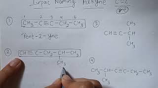 Iupac naming for alkyne compounds || organic chemistry