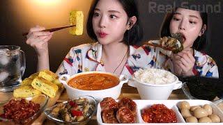 SUB)밥도둑 집밥 먹방 전복장 낙지젓갈 오징어젓갈 김치찌개  흰쌀밥 리얼사운드 계란말이까지 Marinated abalone Mukbang ASMR ニュークラシックスーツ