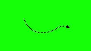 Curved Dashed Arrow Line Animation on Green Screen Background | 4K | NO COPYRIGHT