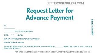 Request Letter for Advance Payment - Sample Letter Requesting for the Advance Payment