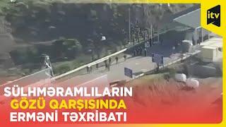 Azərbaycan hərbçiləri Laçında bayrağımızı qaldırarkən onlara atəş açılır - ANBAAN GÖRÜNTÜ