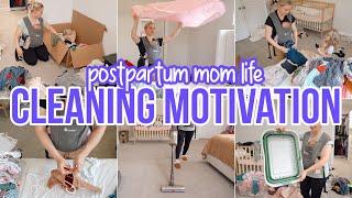 POSTPARTUM MOM LIFE CLEAN WITH ME // STAY AT HOME MOM MOTIVATION // BECKY MOSS