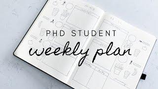 PhD Student Weekly Plan with Me | A4 Bullet Journal Research Diary