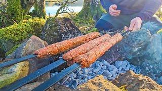 FIRE GRILLED Mediterranean Kebabs | Relaxing Cooking in Nature