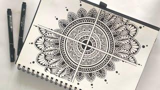 How to draw Mandala art || beautiful Mandala art || Zentangle art || Doodle art