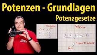 Potenzen - Grundlagen, Basis, Exponent, Potenzgesetze - einfach erklärt | Lehrerschmidt