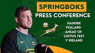 SPRINGBOKS:  Handre Pollard press conference ahead of Ireland test match at Loftus