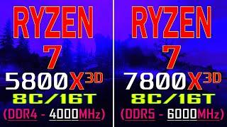 RYZEN 7 5800X3D vs RYZEN 7 7800X3D || PC GAMES BENCHMARK TEST ||