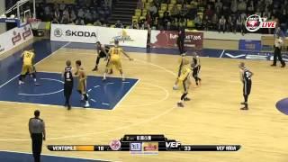 Janis Berzins VEF Riga vs BK Ventspils in Latvian League Powerhouse derby 18.02.2015.