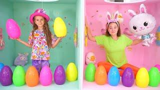 Ruby and Bonnie inside the Easter Egg Challenge