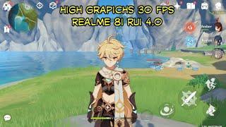 GAMEPLAY GENSHIN IMPACT ON REALME 8i RUI 4.0 ANDROID 13 || PLAY IN HIGH GRAPICHS