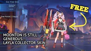 FREE COLLECTOR SKIN "LAYLA PARANORMAL OPERATIVE" Trial Card - New Skin Layla Plays || Mobile Legends