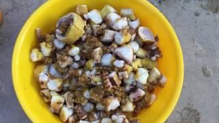 Awesome Food Cooking Cooking Big Octopus in My Village - Big Octopus Curry - My Village My Food