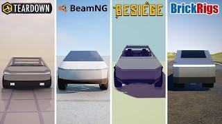 Teardown CYBERTRUCK vs BeamNG  vs Besiege vs Brick Rigs