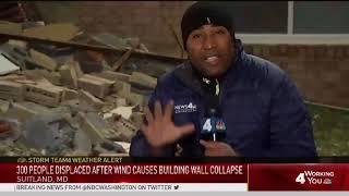 NBC's Shomari Stone Reports: 300 Residents Displaced After Winds Bring Down Apt. Wall