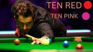 Ten Red ️ Ten Pink Ronnie beautiful Break #snooker #exhibition ##youtube